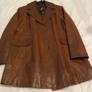 Women’s Brown Genuine Leather three-quarter length Coat/Jacket